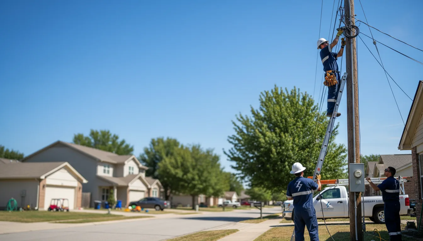 Residential electrician providing installation services in Stockdale, TX